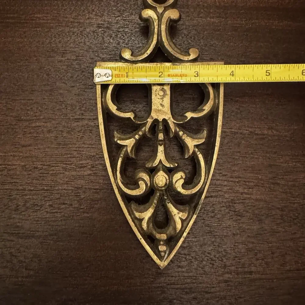 Vintage‎ VTG Solid Brass Footed Trivet Iron Stand Ornate Scrolls MCM Decor